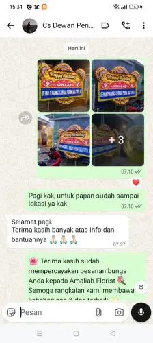 Testimonial Papan Bunga Pernikahan banjaran kulon
